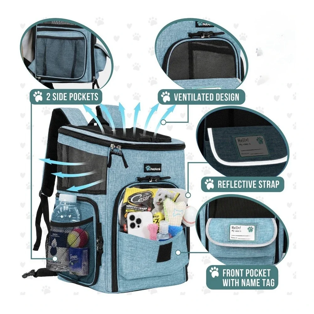 Dog Backpack Carrier, Airline Approved Cat Backpacks for Carrying Small 18 Lbs
